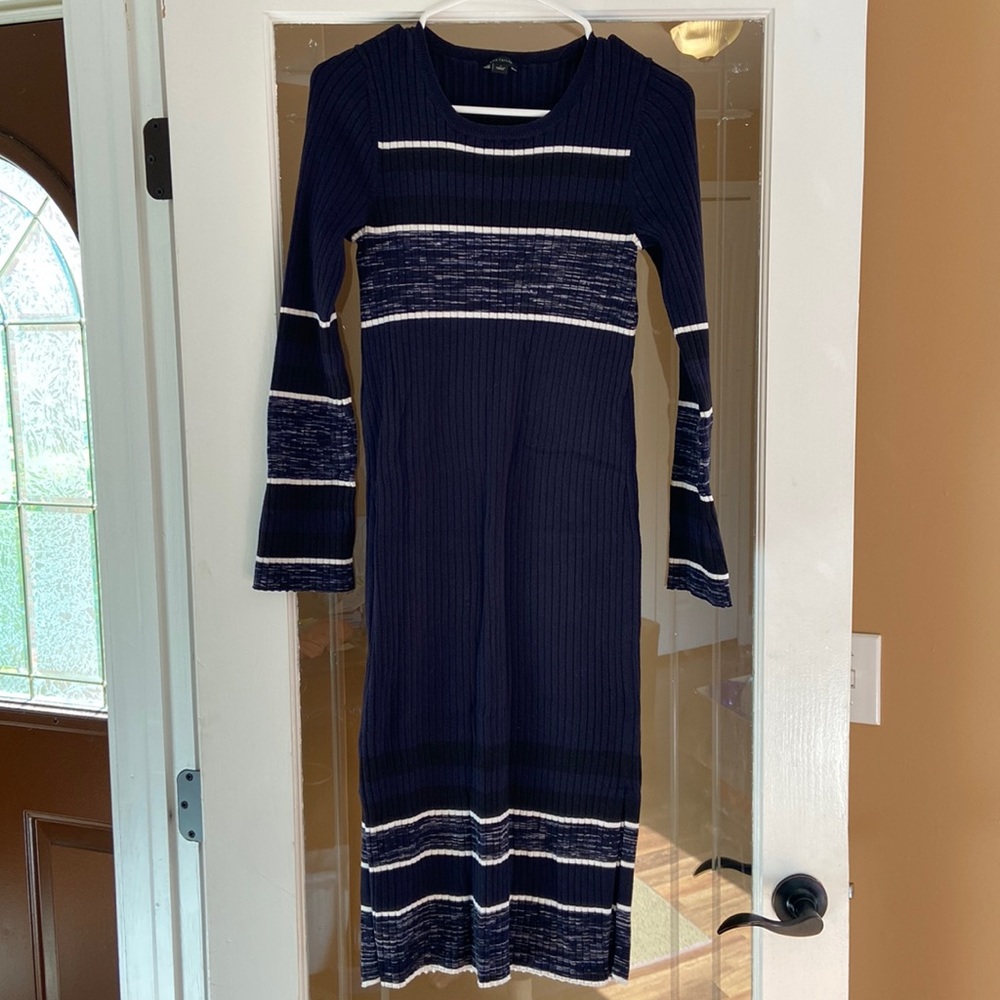 Ann Taylor Long Sleeve Midi Sweater Dress